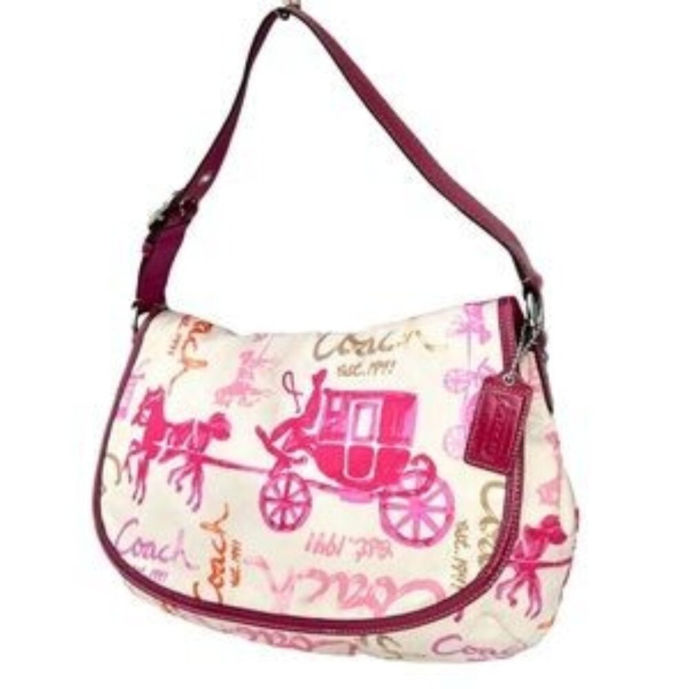 Euc Rare Vintage Coach Horse & Carriage Shoulder Bag Tote Purse